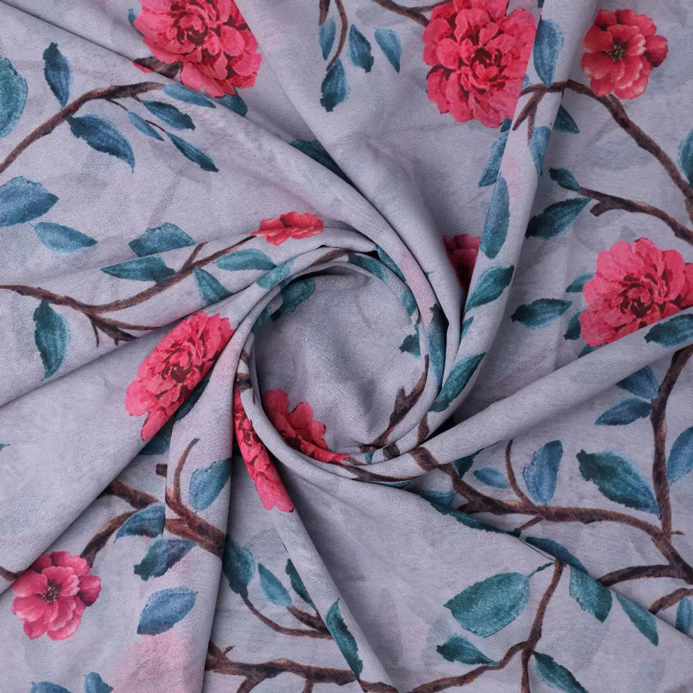 Floral & Leaves Digital Printed Georgette Fabric from FAB VOGUE Studio – pog 0 ta06641p4 110 a