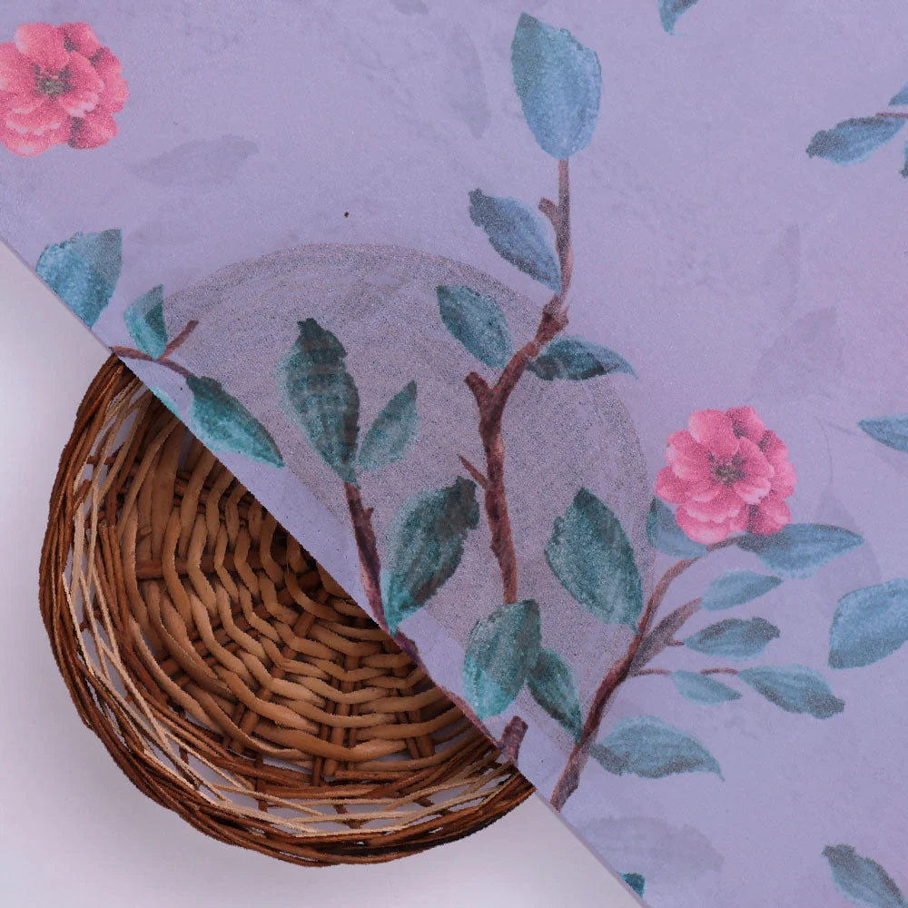 Floral & Leaves Digital Printed Georgette Fabric from FAB VOGUE Studio – pog 0 ta06641p4 110 b