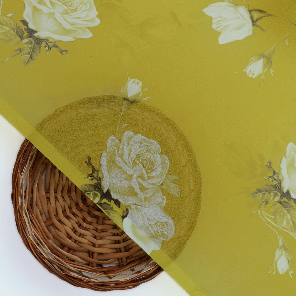 Classy Green and Yellow Floral Georgette Fabric – pog 0 ta06831p8 110 b