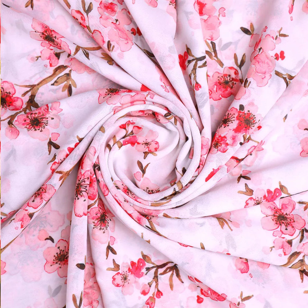 FAB VOGUE Studio - Classy White Georgette Digital Printed Ditsy Fabric – pog 0 ta06840p1 110 a