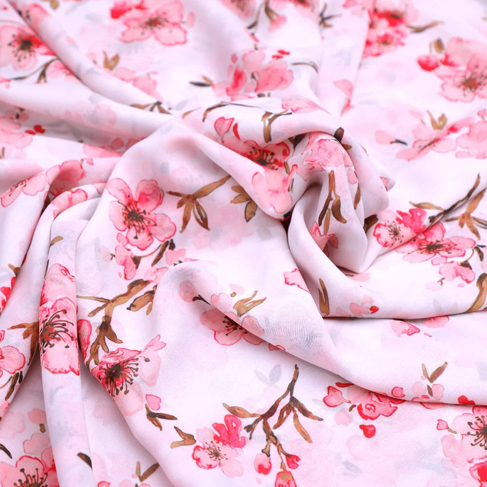 FAB VOGUE Studio - Classy White Georgette Digital Printed Ditsy Fabric – pog 0 ta06840p1 110 c