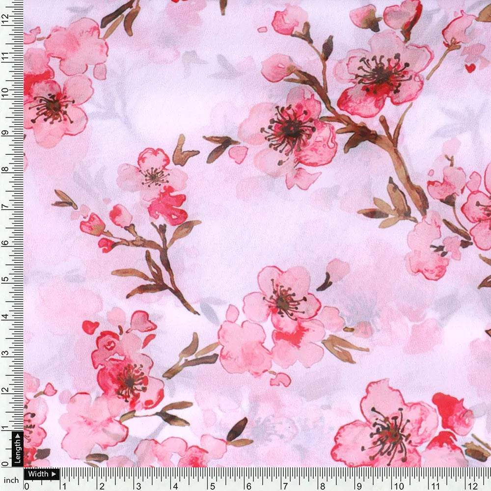FAB VOGUE Studio - Classy White Georgette Digital Printed Ditsy Fabric – pog 0 ta06840p1 110 d