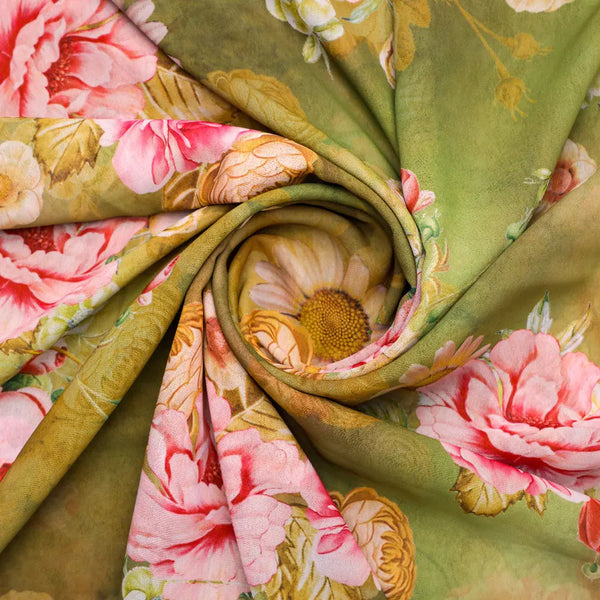 Floral decorative digital printed Georgette fabric from FAB VOGUE Studio – pog 0 ta07237p4 110 a - alternate view