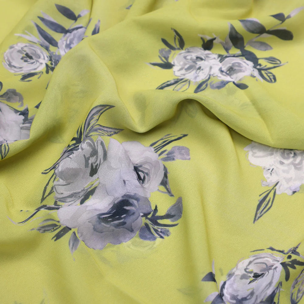 Gorgeous floral print Georgette fabric by FAB VOGUE Studio – pog 0 ta08289p3 110 c