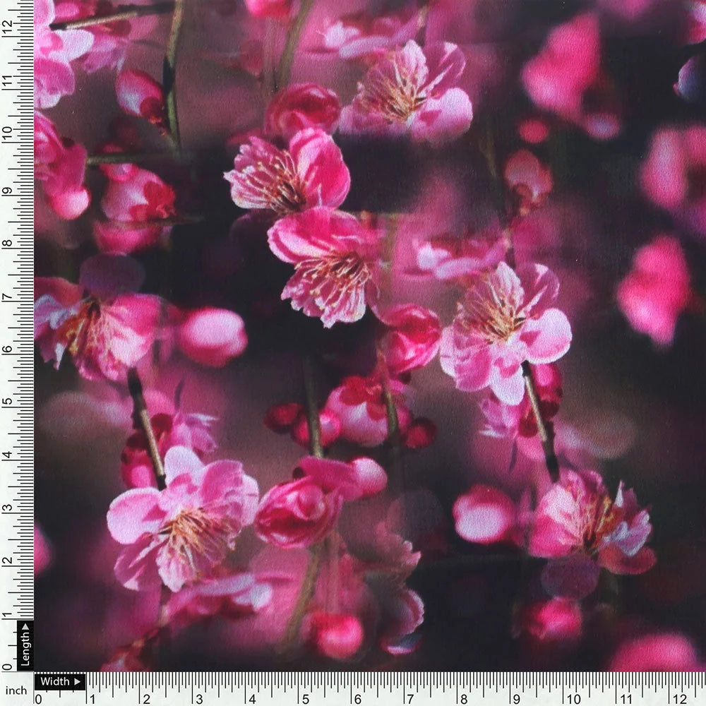 Gorgeous Black and Pink Ditsy Digital Printed Georgette Fabric – pog 0 ta08659 110 d