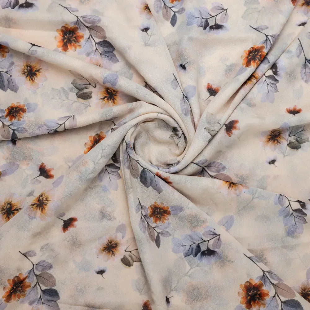 Gorgeous floral and leaves digital printed Georgette fabric from FAB VOGUE Studio – pog 0 ta08728p11 110 a