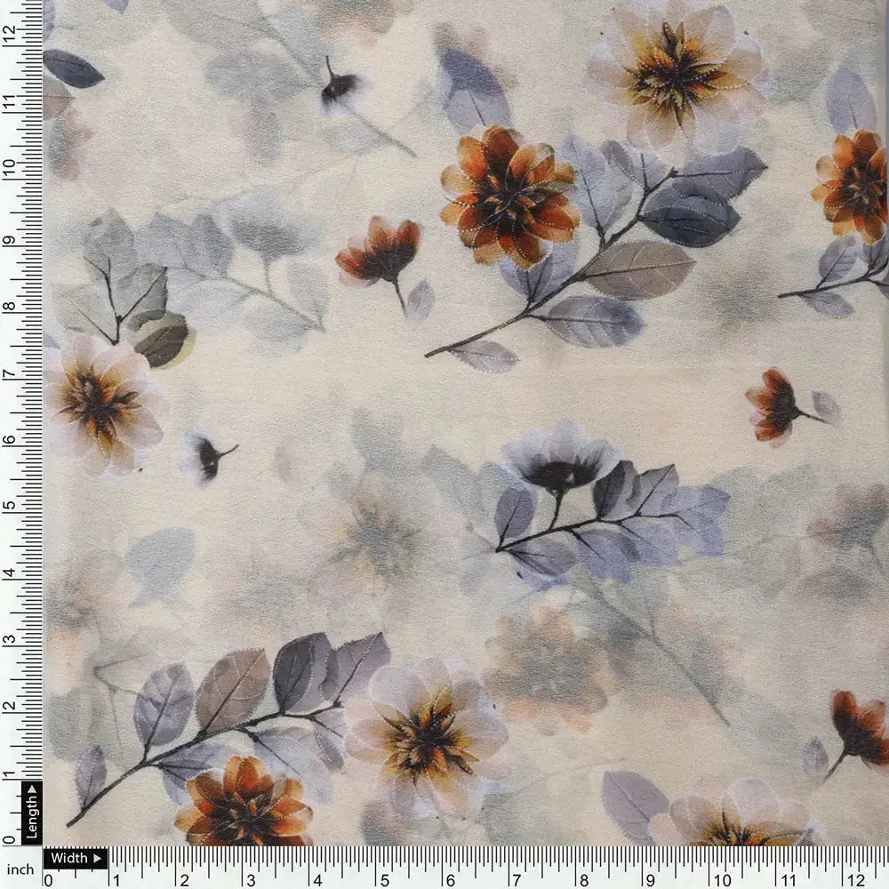 Gorgeous floral and leaves digital printed Georgette fabric from FAB VOGUE Studio – pog 0 ta08728p11 110 d