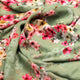 Gorgeous green digital printed Georgette fabric with floral design by FAB VOGUE Studio – pog 0 ta08843 110 c