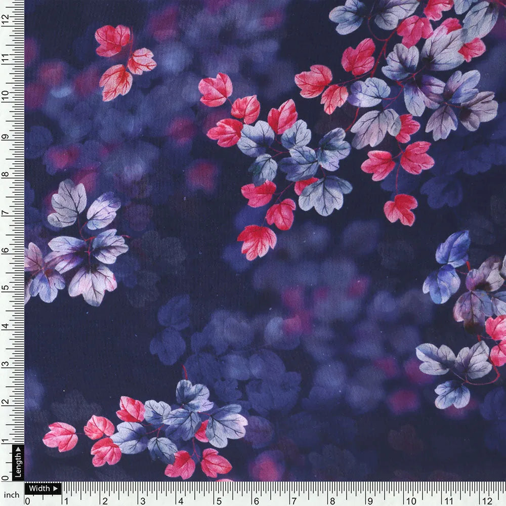 Gorgeous Blue Georgette Digital Printed Fabric with Ditsy Design – pog 0 ta09484p8 110 d