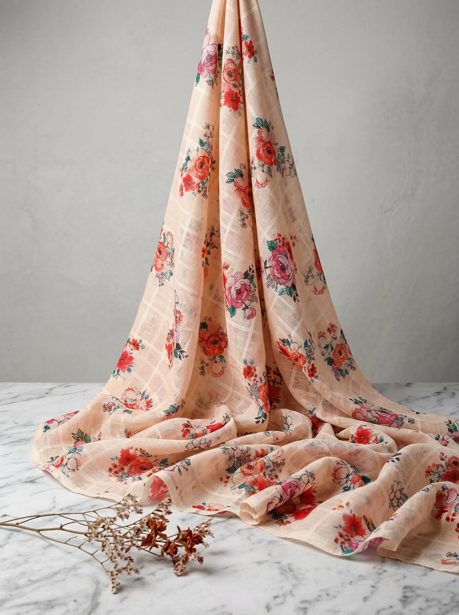 Where Garden Florals Meet Classic Gridwork