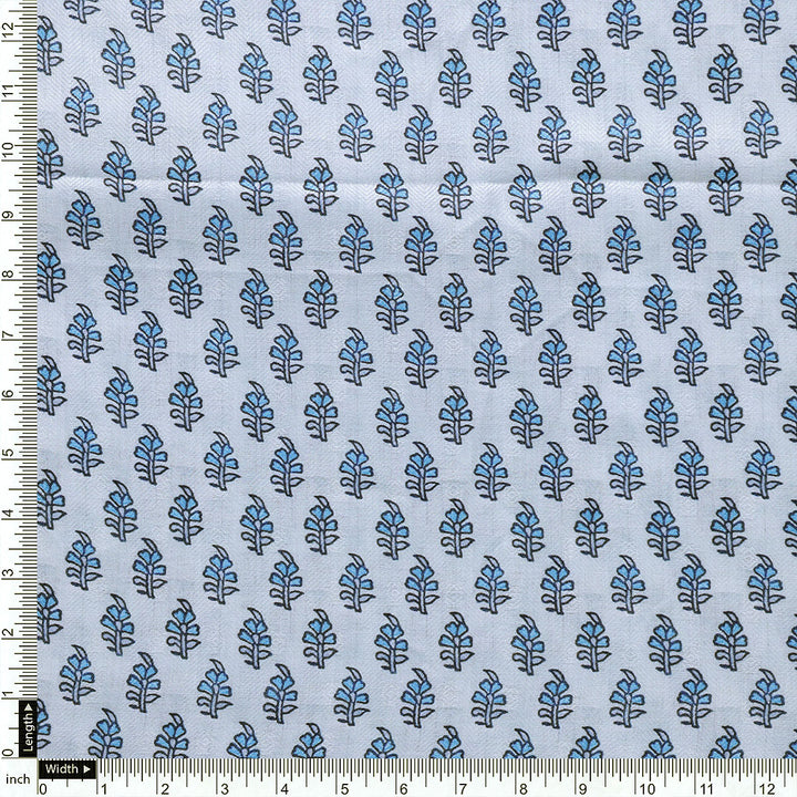 Gray Flower Pashmina Printed Fabric