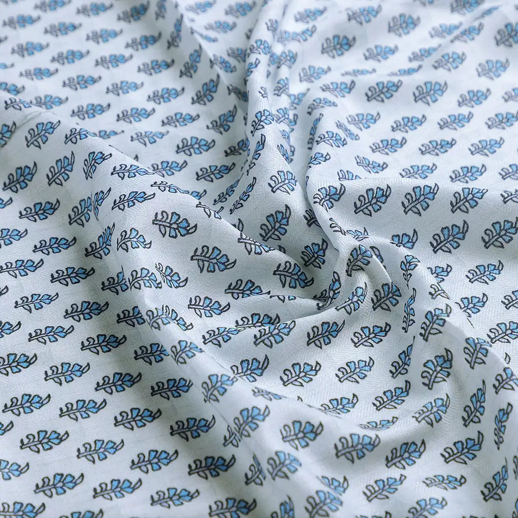 Gray Flower Pashmina Printed Fabric – popa 0 ma012191 108 c