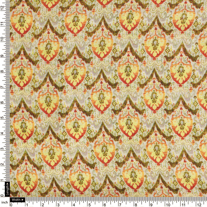 Gray Fleur-de-lis Pashmina Printed Fabric