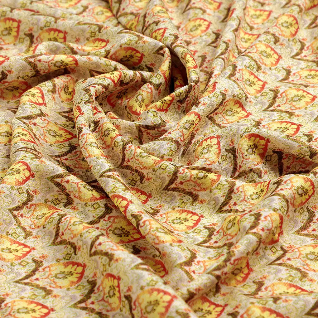 Gray Fleur-de-lis Pashmina Printed Fabric – popa 0 ma012232p1 108 c