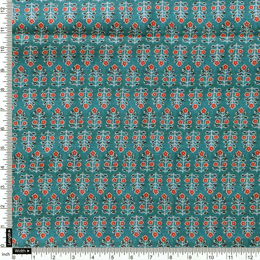 Rama Green Flower Pashmina Printed Fabric – popa 0 ma012275 108 a
