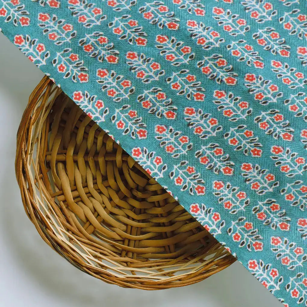 Rama Green Flower Pashmina Printed Fabric – popa 0 ma012275 108 d