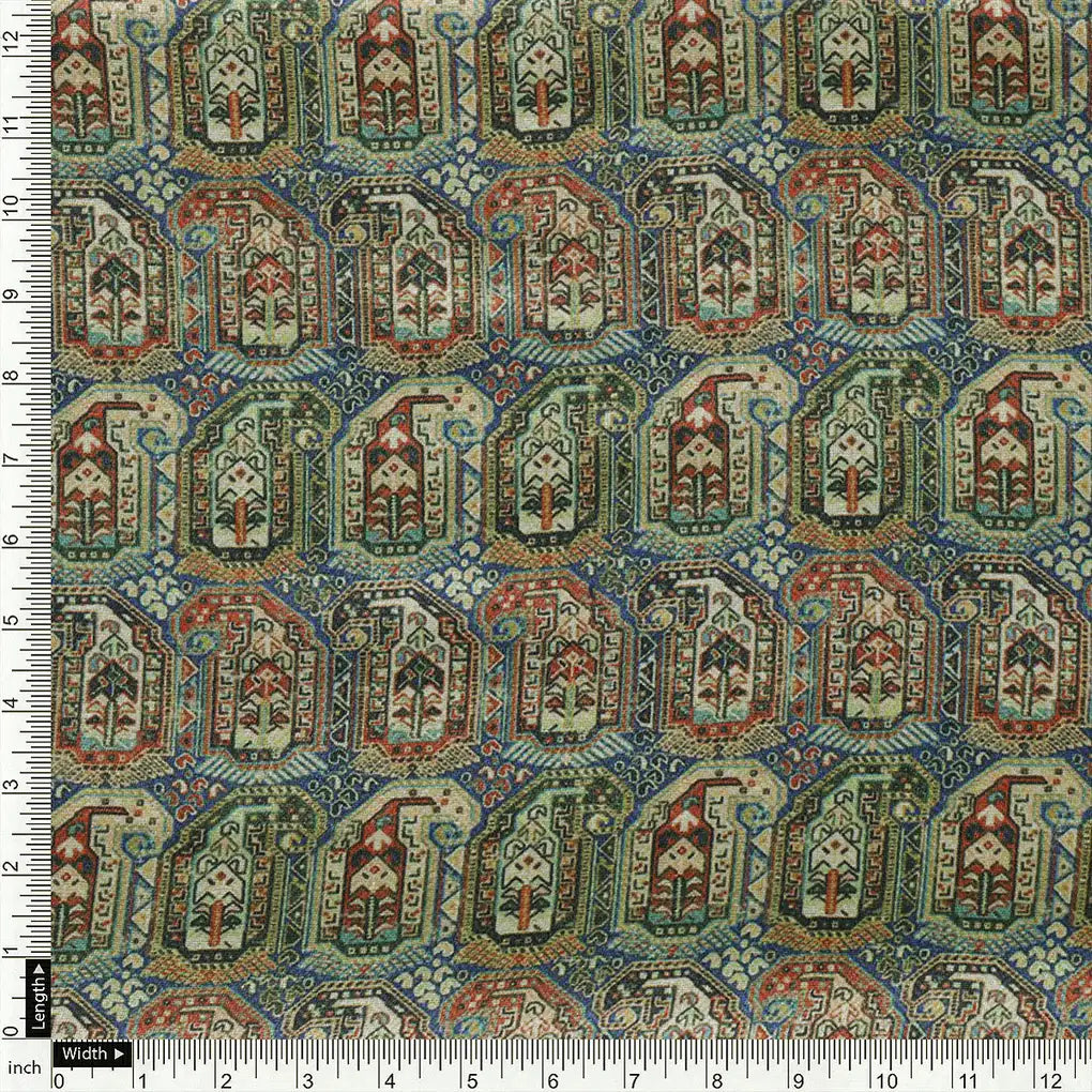 Blue Southwestern Pashmina Printed Fabric – popa 0 ma014775 108 a