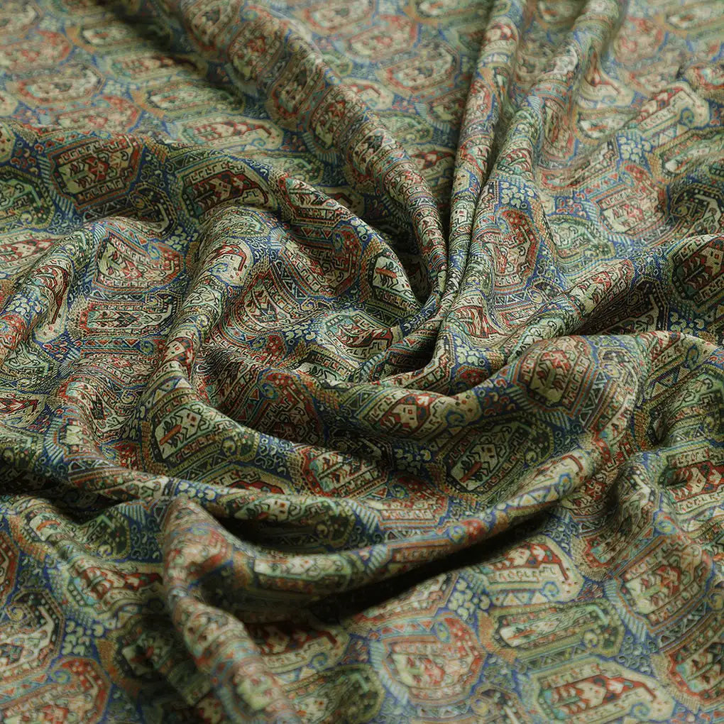 Blue Southwestern Pashmina Printed Fabric – popa 0 ma014775 108 c