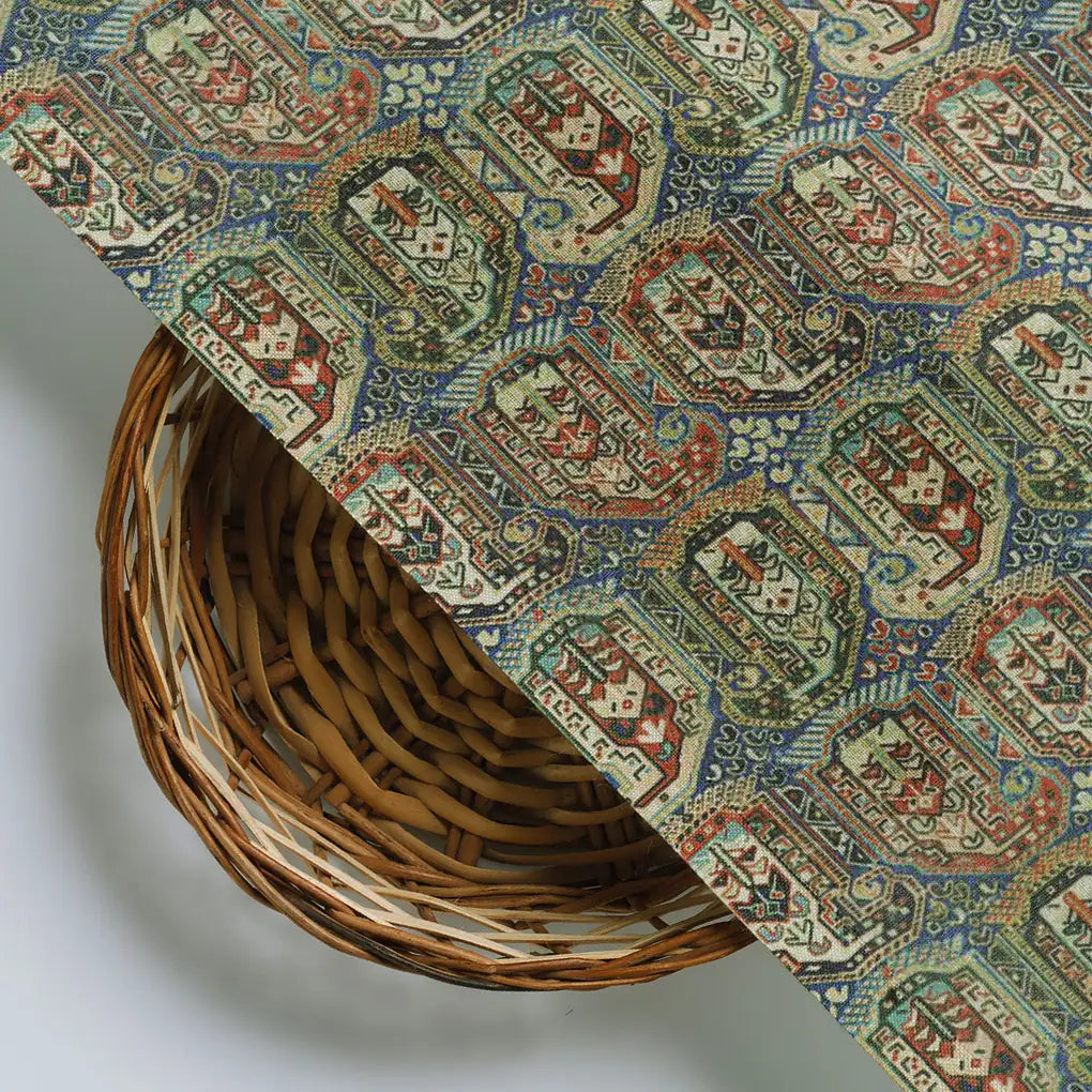 Blue Southwestern Pashmina Printed Fabric – popa 0 ma014775 108 d