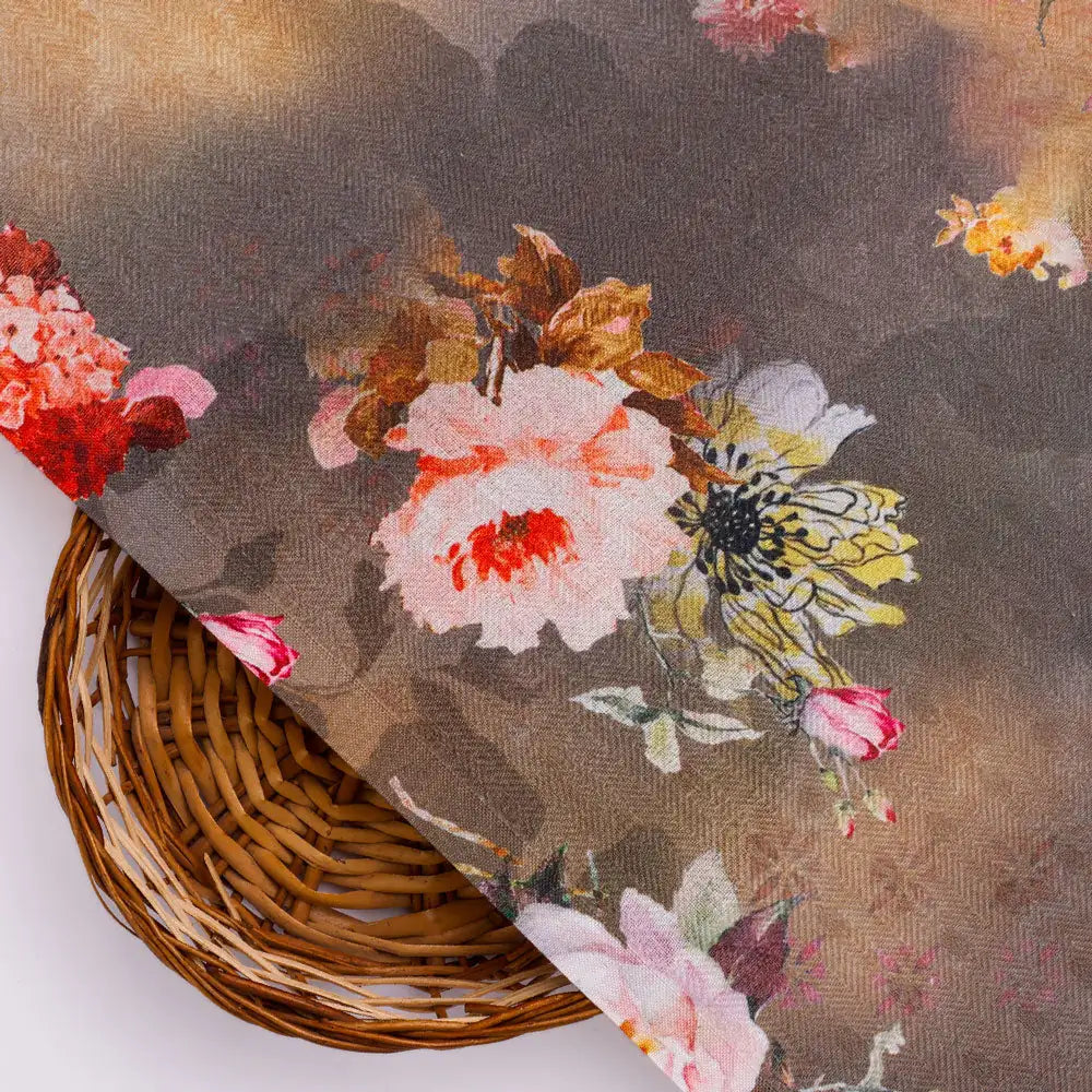 Digital Printed Floral Pashmina Fabric in Green by FAB VOGUE Studio – popa 0ta7309p1 108 b