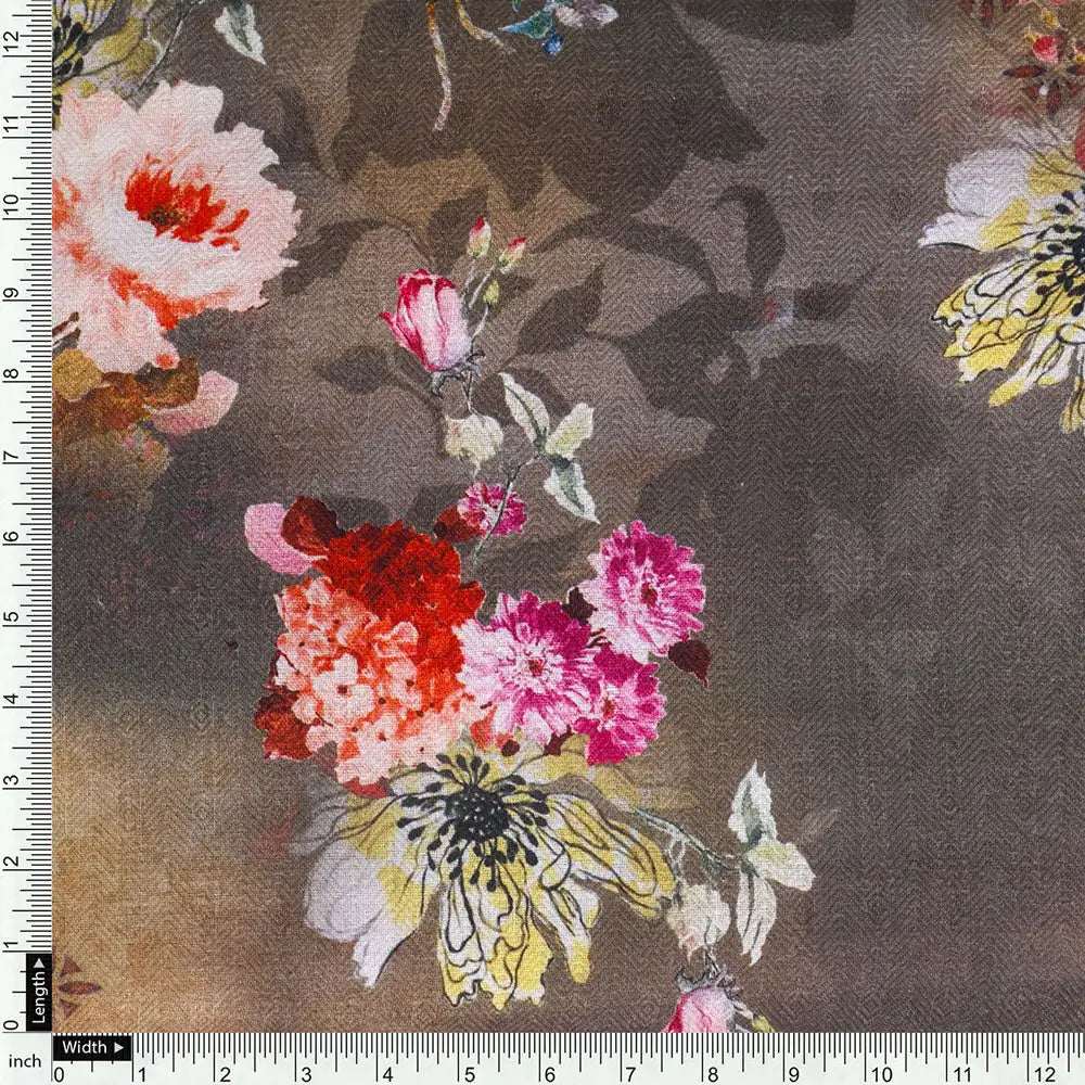 Digital Printed Floral Pashmina Fabric in Green by FAB VOGUE Studio – popa 0ta7309p1 108 d