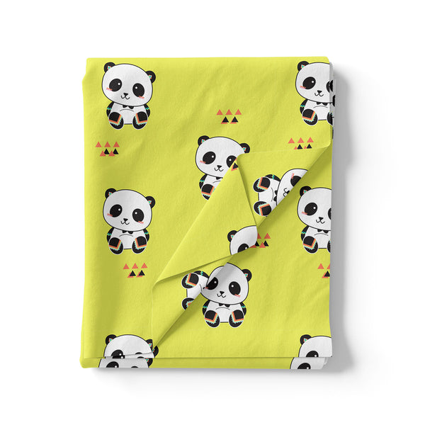 Yellow Muslin Panda Prints Fabric for Kids – panda2 - alternate view