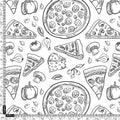 White Muslin Digital Printed Fabric With Quirky Pizza Prints For Kids – pizza1