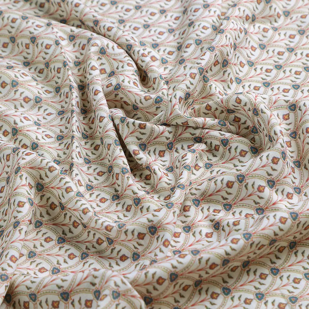 Cream Scales Rayon Printed Fabric – ra 0 ma01502 110 c