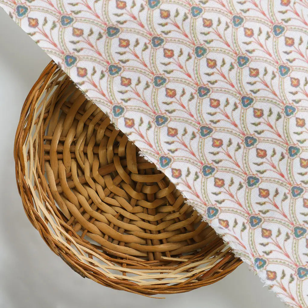 Cream Scales Rayon Printed Fabric – ra 0 ma01502 110 d