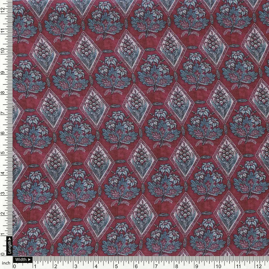 Morden Damask With Flower Digital Printed Fabric - Rayon – ra 0 ma0185 110 a