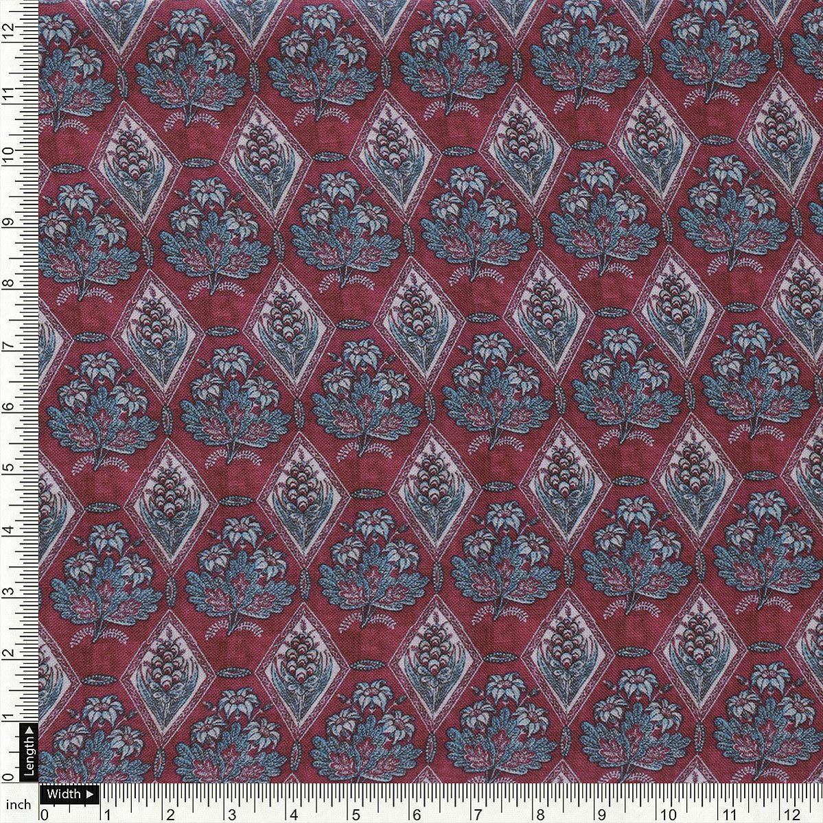 Morden Damask With Flower Digital Printed Fabric - Rayon