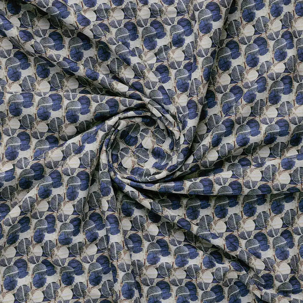 Digital Abstract Round leaves Digital Printed Fabric - Rayon – ra 0 ma01977 110 b - alternate view