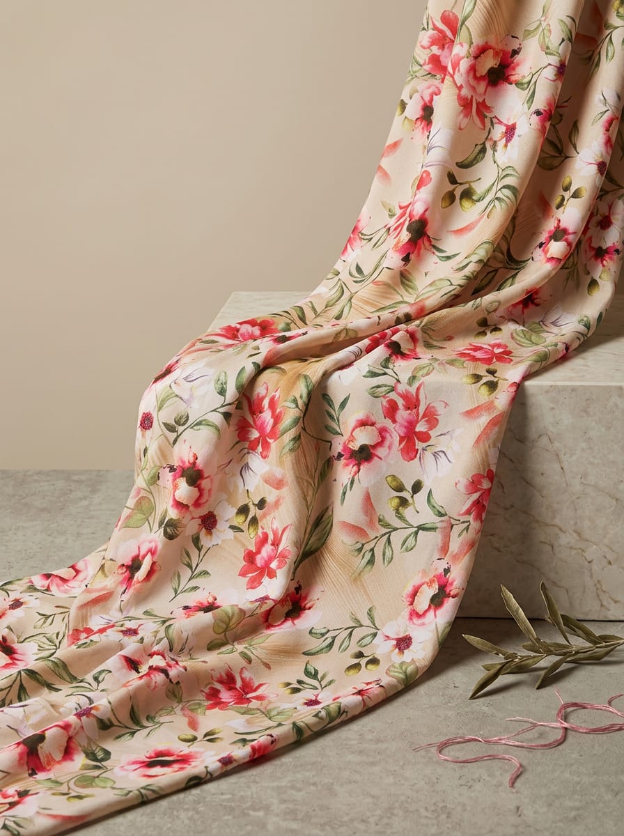 A Garden Painted onto Woven Cloth