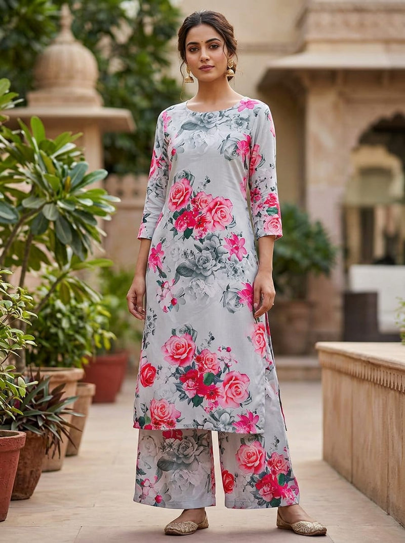 Multicolor Vibrant Rose Bouquet Floral Rayon Digital Printed Fabric