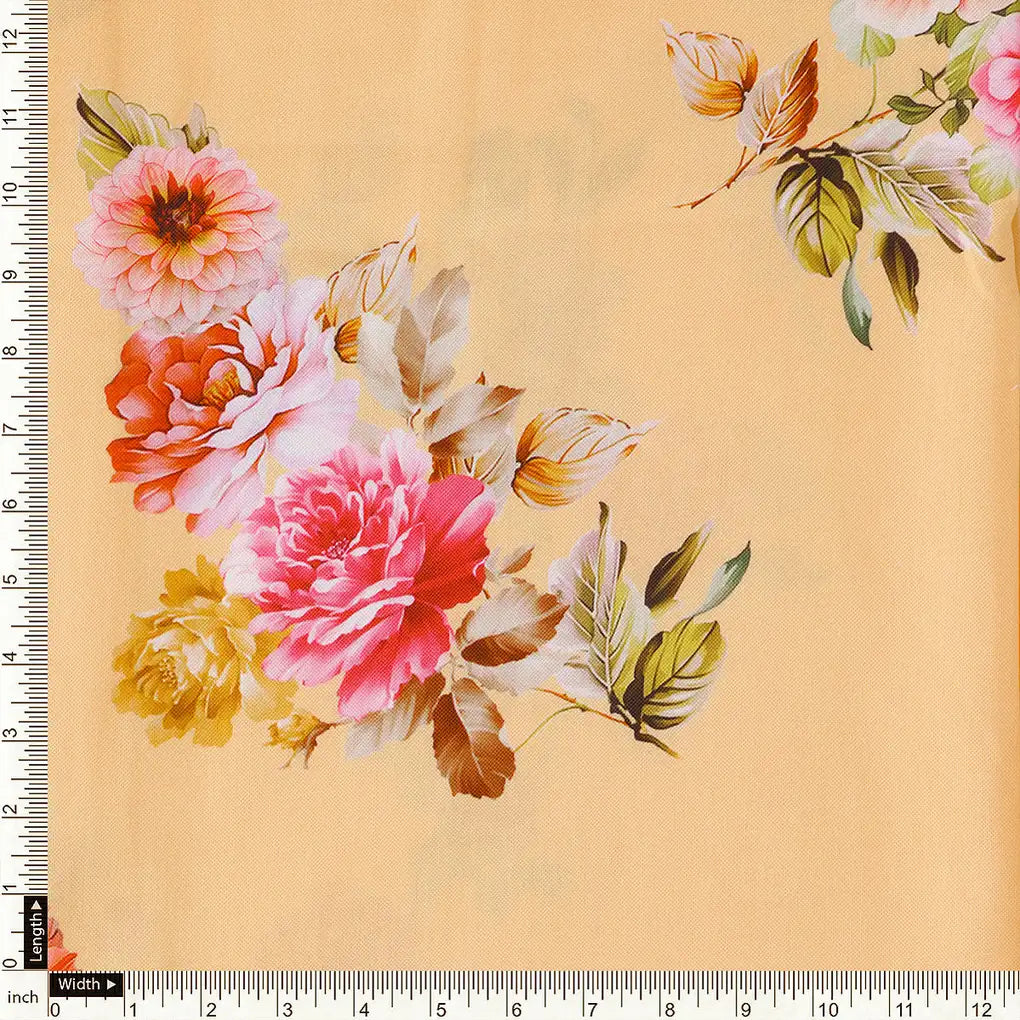 Bloom Pink Forest Flower Digital Printed Fabric - Rayon – ra 0 ta08282 110 a