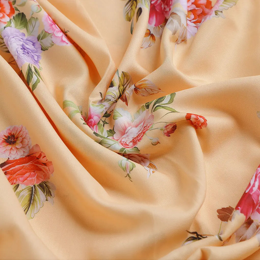 Bloom Pink Forest Flower Digital Printed Fabric - Rayon – ra 0 ta08282 110 c