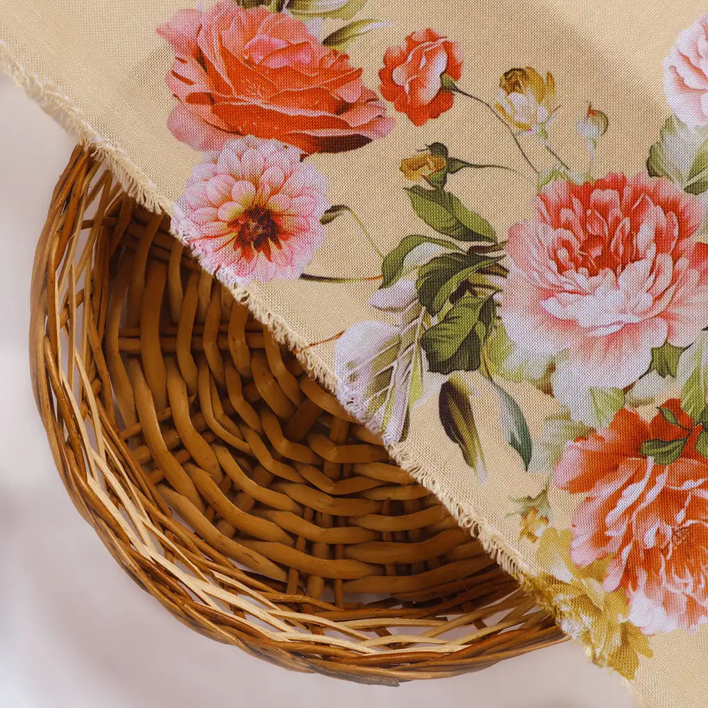 Bloom Pink Forest Flower Digital Printed Fabric - Rayon – ra 0 ta08282 110 d