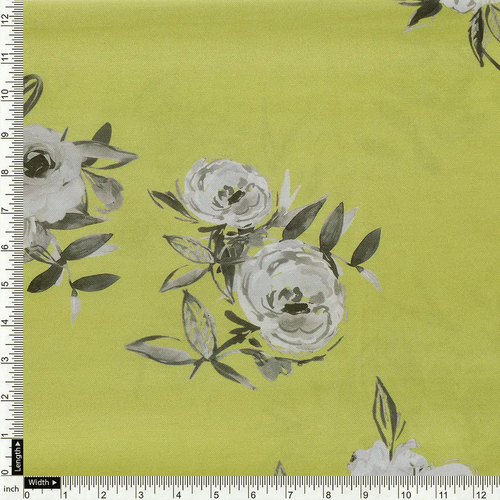 Vintage Art Of Flower Digital Printed Fabric - Rayon – ra 0 ta08289p3 110 a