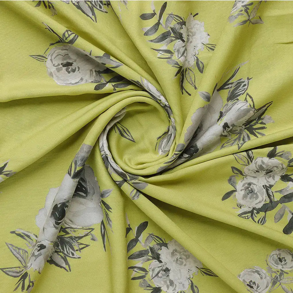 Vintage Art Of Flower Digital Printed Fabric - Rayon – ra 0 ta08289p3 110 b