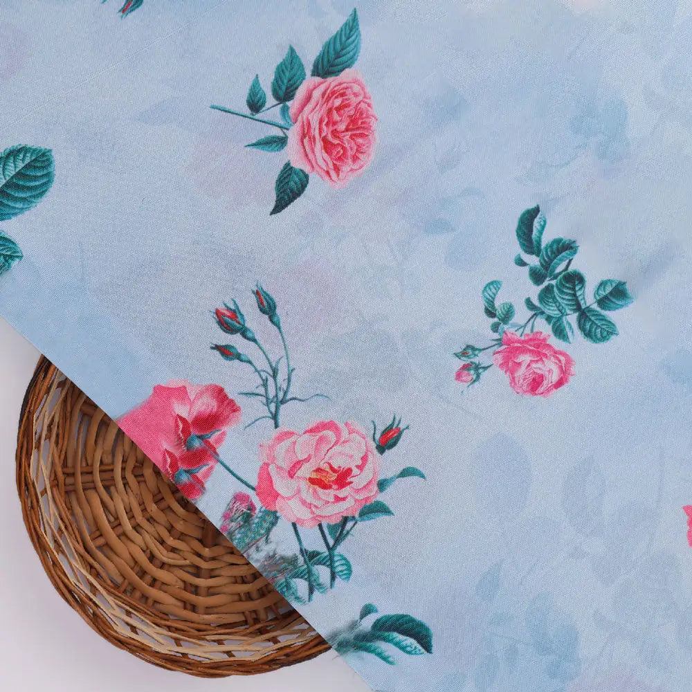 Floral Digital Printed Rayon Fabric from FAB VOGUE Studio – ra 0 ta08342 110 b