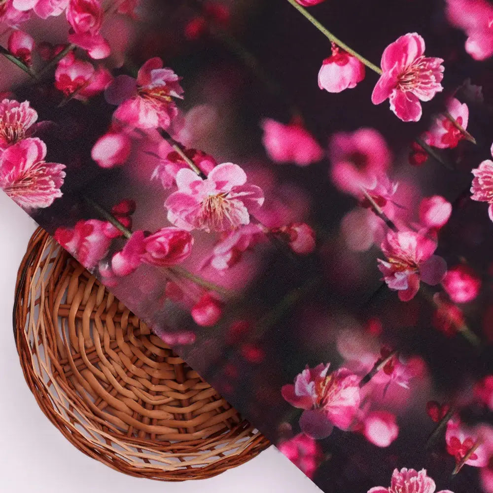 Classy and Attractive Pink Floral Digital Printed Rayon Fabric – ra 0 ta08659 110 b