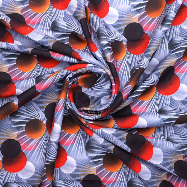 Gorgeous geometric damask digital printed rayon fabric by FAB VOGUE Studio – ra 0 ta08898 110 a - alternate view