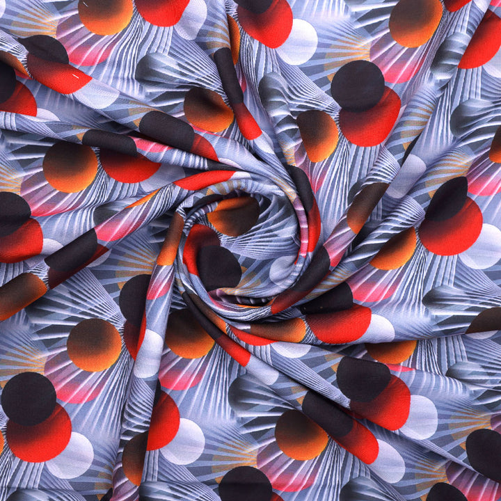 Gorgeous geometric damask digital printed rayon fabric by FAB VOGUE Studio