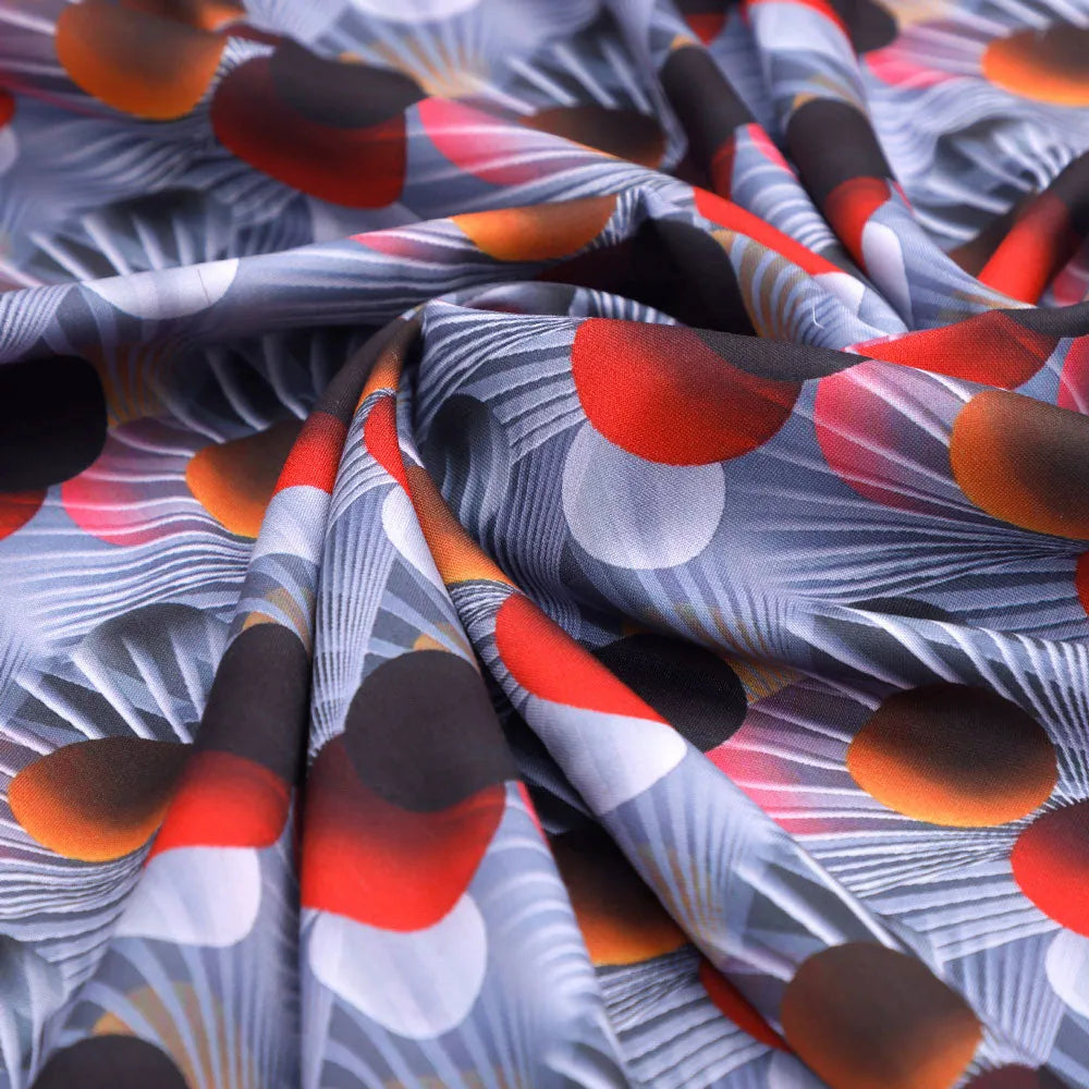 Gorgeous geometric damask digital printed rayon fabric by FAB VOGUE Studio – ra 0 ta08898 110 c