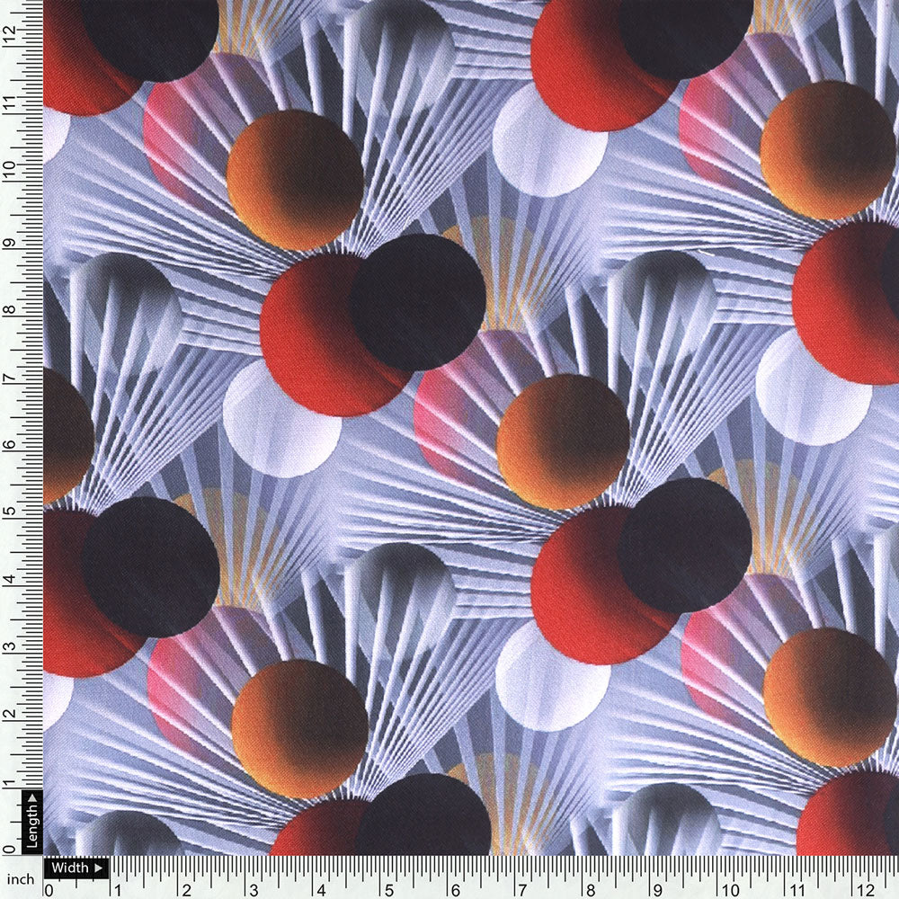 Gorgeous geometric damask digital printed rayon fabric by FAB VOGUE Studio
