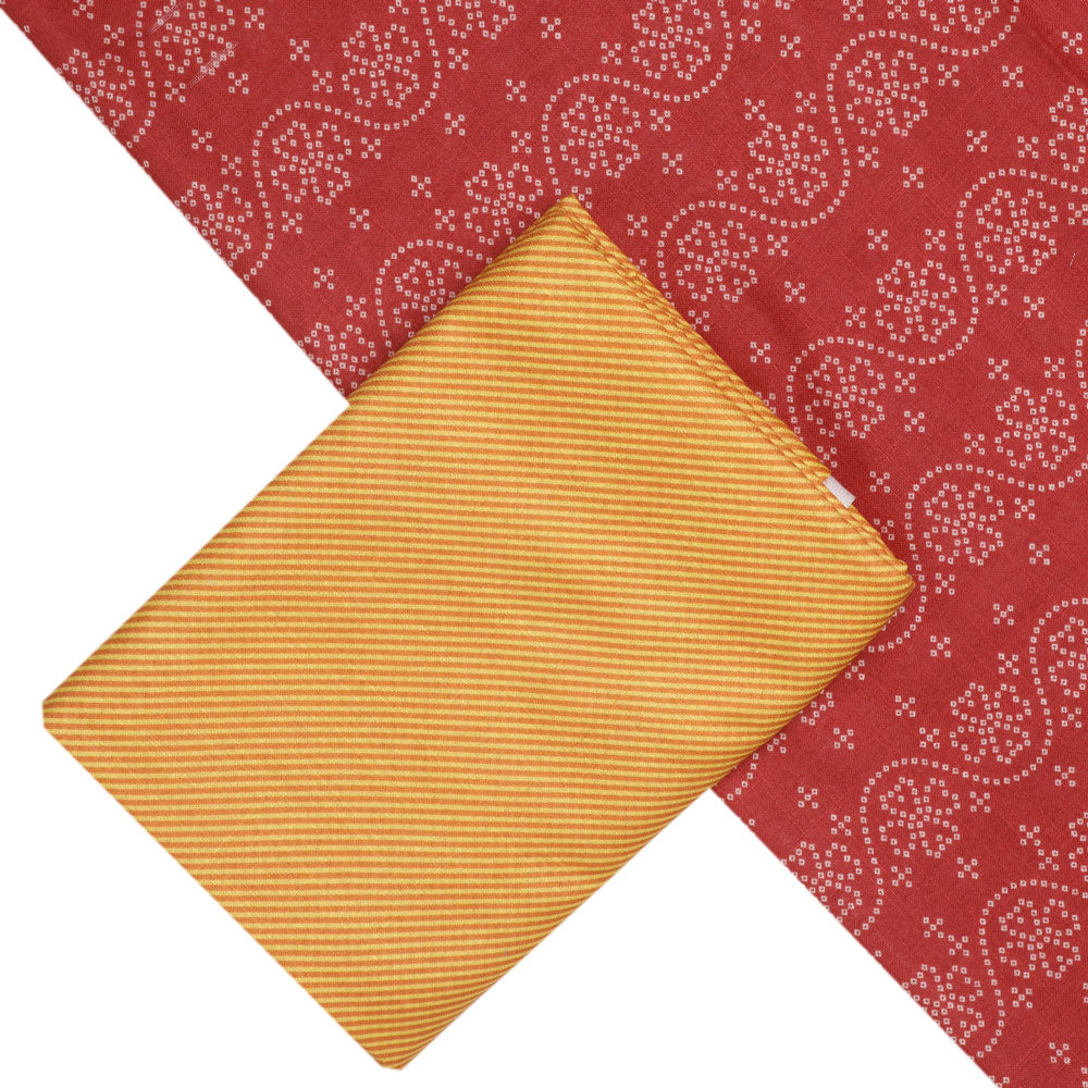 Red Linen Printed Unstitched Fabric Set (2.5 Meters Each Design)