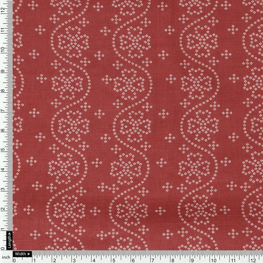 Red Linen Printed Unstitched Fabric Set (5 Meter Set) – set 0 fvs20239 101 f