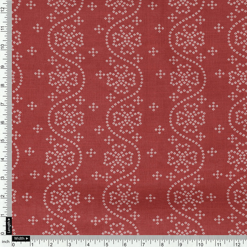 Red Linen Printed Unstitched Fabric Set (2.5 Meters Each Design)