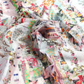 Watercolour Paint Art With Pattern Digital Printed Fabric - Pure Chinon – stock362 c