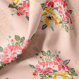Peach Watercolour Floral Bouquet Organza Digital Printed Fabric